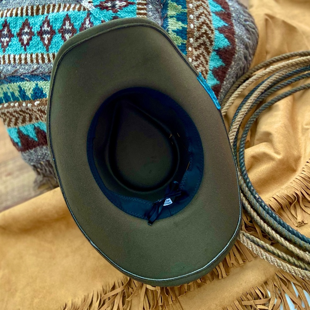 Western Cowboy Hat ⭐️NWT “The Abilene” Beaded Band Dark Olive Green(WOMENS) - Picture 7 of 13